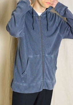Y2K Faded Dusty Blue Zipper Hoodie