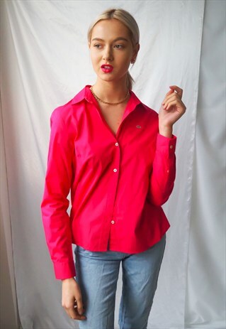 VINTAGE LACOSTE PINK BUTTON UP SHIRT