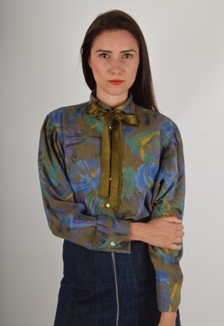 VINTAGE SHIRT WITH BOW MADE IN W-GERMANY 80'S (1070)