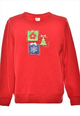 Vintage Beyond Retro Festive Season Red Christmas Sweatshirt