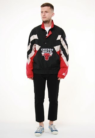 90S VINTAGE CHICAGO BULLS 1/4 ZIP ANORAK JACKET 14251