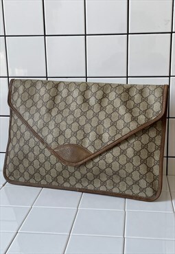 Vintage GUCCI Bag Pouch Laptop Clutch Hand Monogram Logo