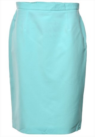 VINTAGE TURQUOISE PENCIL SKIRT - M