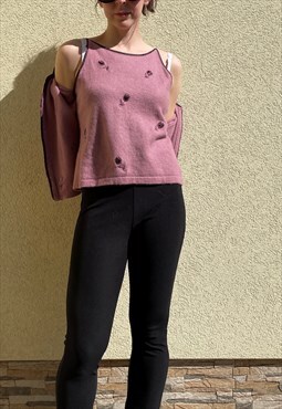 Pink wool and angora set - blouse with a sweater