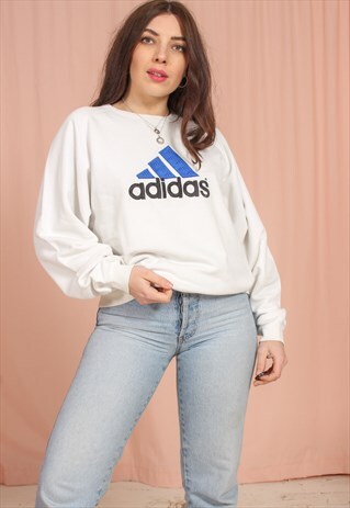 VINTAGE 80S ADIDAS SWEATSHIRT IN WHITE