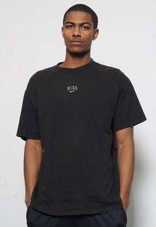 VINTAGE NIKE BIG CENTRAL LOGO T-SHIRT BLACK