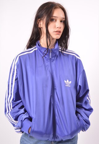VINTAGE ADIDAS TRACKSUIT TOP JACKET PURPLE