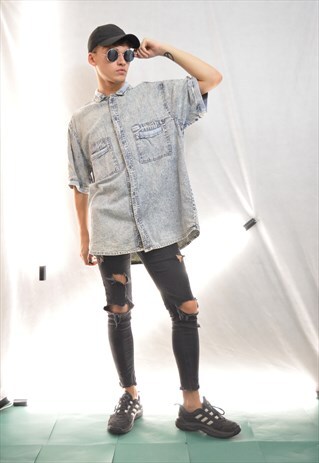 DENIM VINTAGE FESTIVAL BLUE SHIRT