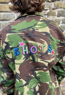 Vintage Upcycled British Army Shots Camouflage Shirt 