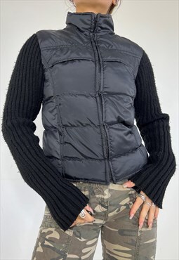 Vintage Y2k Jacket Puffer Fleece Quilted Streetwear Padded