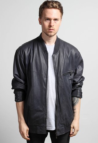 VINTAGE LEATHER BOMBER JACKET