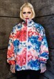 PAISLEY TRACK JACKET HANDMADE BANDANNA BOMBER TIE-DYE RED