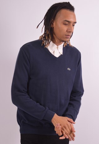 VINTAGE LACOSTE JUMPER SWEATER BLUE