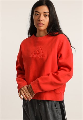VINTAGE ADIDAS EMBROIDERED SPELL OUT SWEATSHIRT