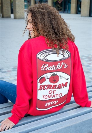 SCREAM OF TOMATO SOUP WOMEN'S SLOGAN SWEATSHIRT