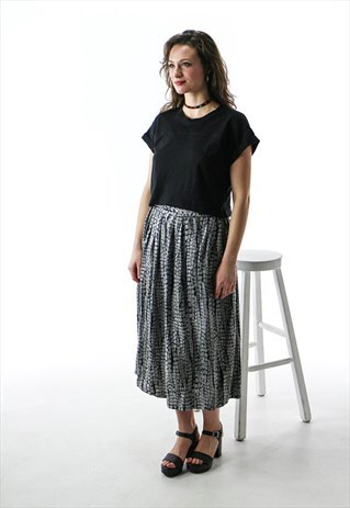 ABSTRACT A-LINE SKIRT / HIGH WAISTED DIRNDL SKIRT