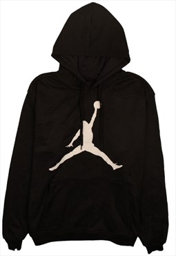 Vintage 90's Jordan Hoodie Pullover Spellout Black XLarge