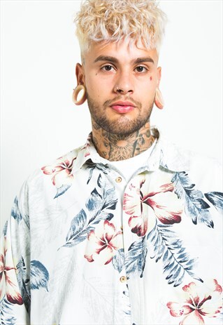 VINTAGE 80S HAWAIIAN SHORT SLEEVE SHIRT/ S6566