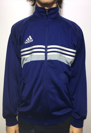 VINTAGE 90' OLDSCHOOL COOL UNISEX ADIDAS BLUE JACKET