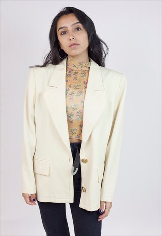VINTAGE VALENTINO CREAM SMART JACKET
