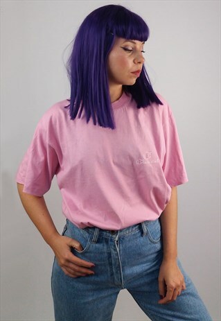 VINTAGE 90'S CHAMPION UNISEX OVERSIZED T-SHIRT IN PINK