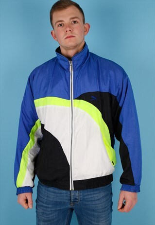 VINTAGE PUMA SHELL JACKET IN MULTI NJ590