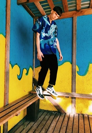 VINTAGE 90S BLUE DRAGON SHIRT