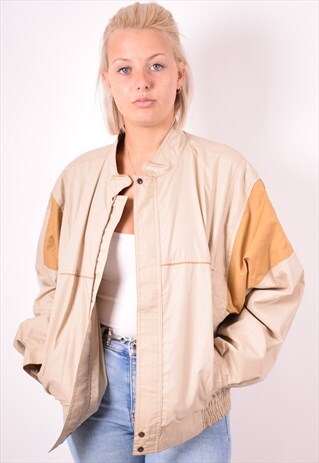 WOMENS VINTAGE JACKET XXL BEIGE 90S