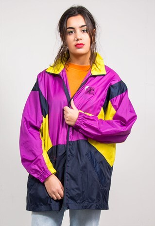 90'S VINTAGE COLOURBLOCK CAGOULE JACKET COAT