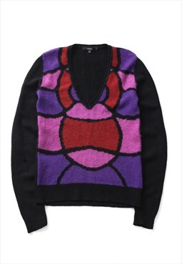 VIntage GUCCI Sweater Jumper V-Neck Graphic Printed