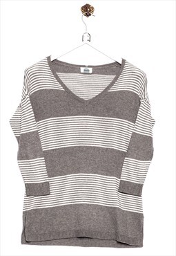 Vintage  Old Navy  Sweater Stripes Look Grey/White