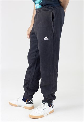 VINTAGE 90S ADIDAS BLACK TRACKSUIT BOTTOMS