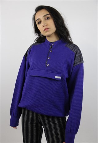VINTAGE PATTERNED PURPLE 90'S JUMPER