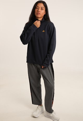 VINTAGE ADIDAS EMBROIDERED LOGO 1/4 ZIP SWEATSHIRT