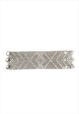 Silver Large- Three Popper Chainmail Bracelet