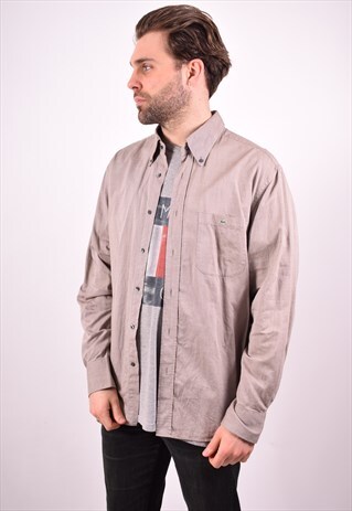 LACOSTE MENS VINTAGE SHIRT XL BROWN 90S