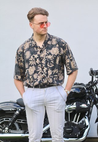 BRANDINI GRUNGE FLORAL CUBAN SHIRT