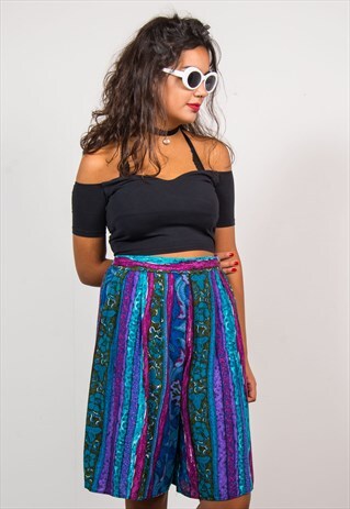 VINTAGE 90'S BATIK PATTERNED CULOTTES SHORTS