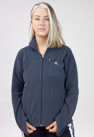 VINTAGE ADIDAS GREY ZIP UP SWEATSHIRT