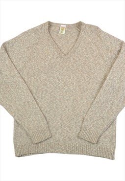 Vintage Knitwear Sweater V Neck Beige XL