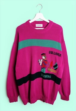 ICEBERG Vintage 90's Gulliver Sweater Cotton Pink Retro