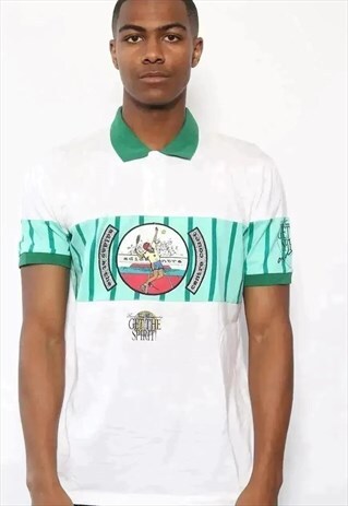 VINTAGE ADIDAS TENNIS BIG LOGO POLO SHIRT WHITE