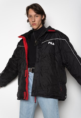 BLACK FILA HOODED WINTER JACKET XXL