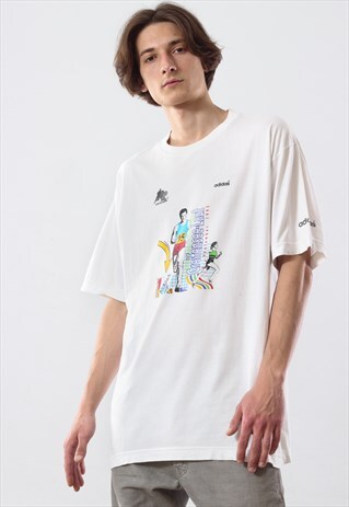 1995 VINTAGE MENS ADIDAS ORIGINALS RUNNING MARATHON T SHIRT