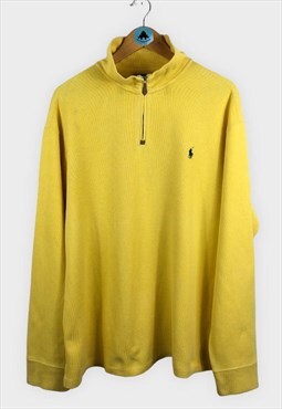 Vintage Ralph Lauren Sweatshirt Quarter Zip XL Yellow
