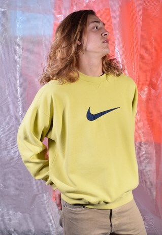 VINTAGE NIKE YELLOW EMBROIDERED SWEATSHIRT