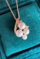 DIOR NECKLACE GOLD TONE CHAIN FAUX PEARL PENDENT VINTAGE 80S