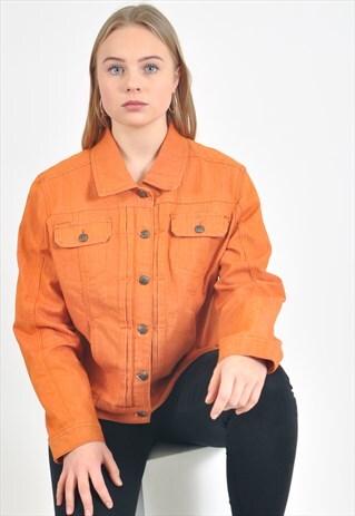 VINTAGE DENIM JACKET IN ORANGE