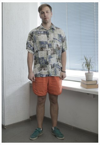 VINTAGE 80'S MULTI COLOUR PATTERNED SHORT SLEEVE SHIRT