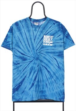 Vintage Manomet Graphic Blue Tie Dye TShirt Womens